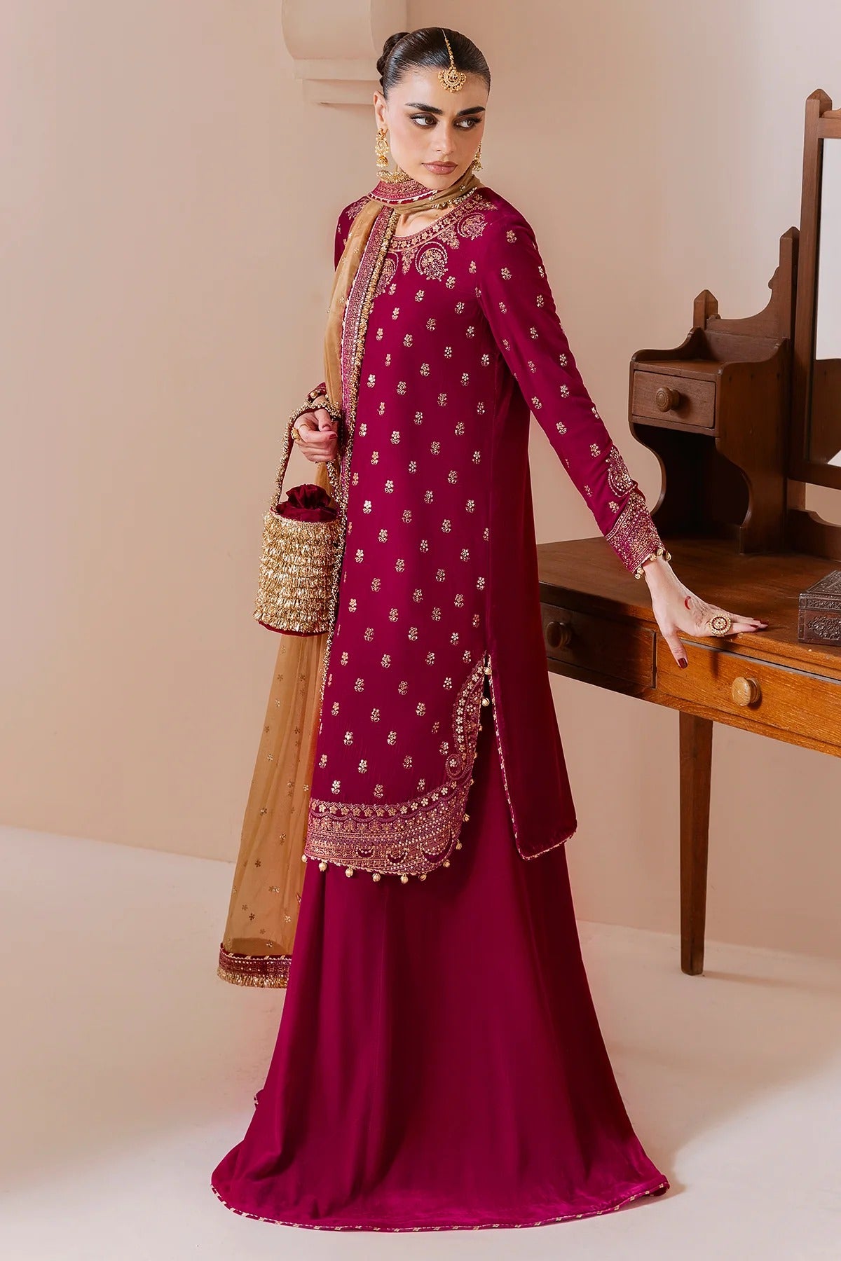 Embroidered Velvet Formal D-11