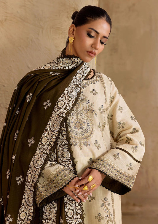 Embroidered Jacquard Lawn Suit - A2406