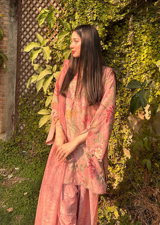 3pc Raw Silk - Rose Pink
