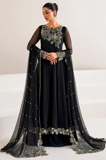 Chiffon Frock Sequin Embroidery 3PC - Onyx
