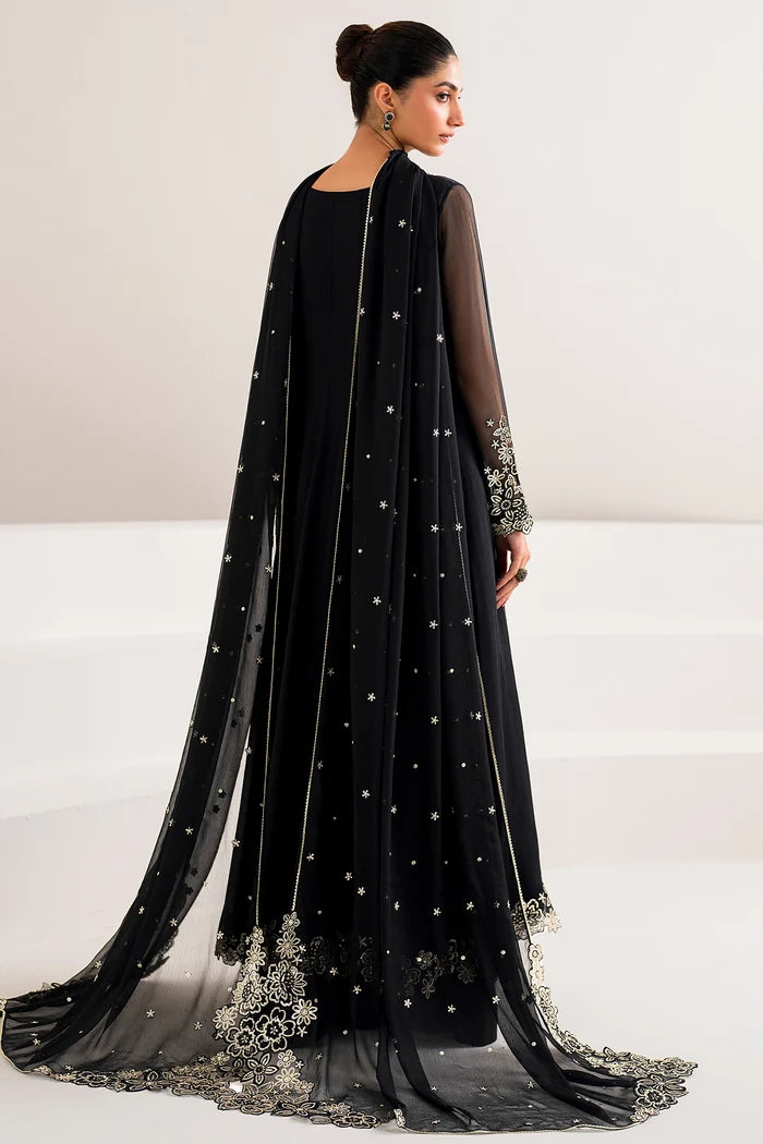 Chiffon Frock Sequin Embroidery 3PC - Onyx