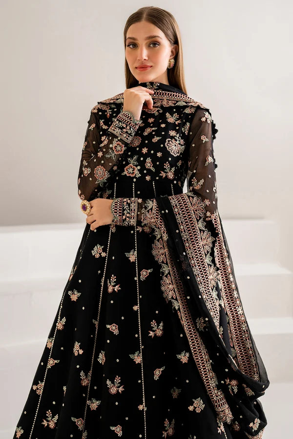 Embroidered Chiffon Anarkali & Lehenga Suit - Opaline