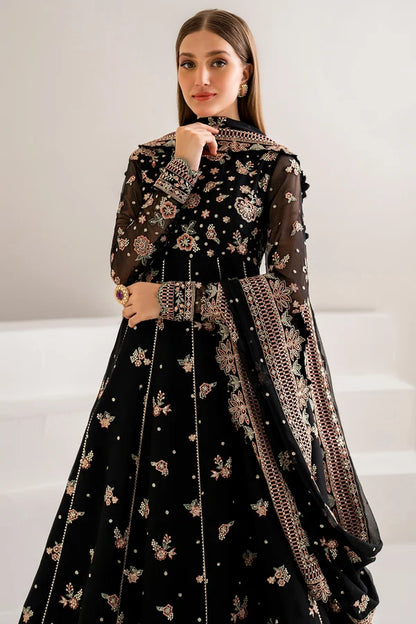 Embroidered Chiffon Anarkali & Lehenga Suit - Opaline