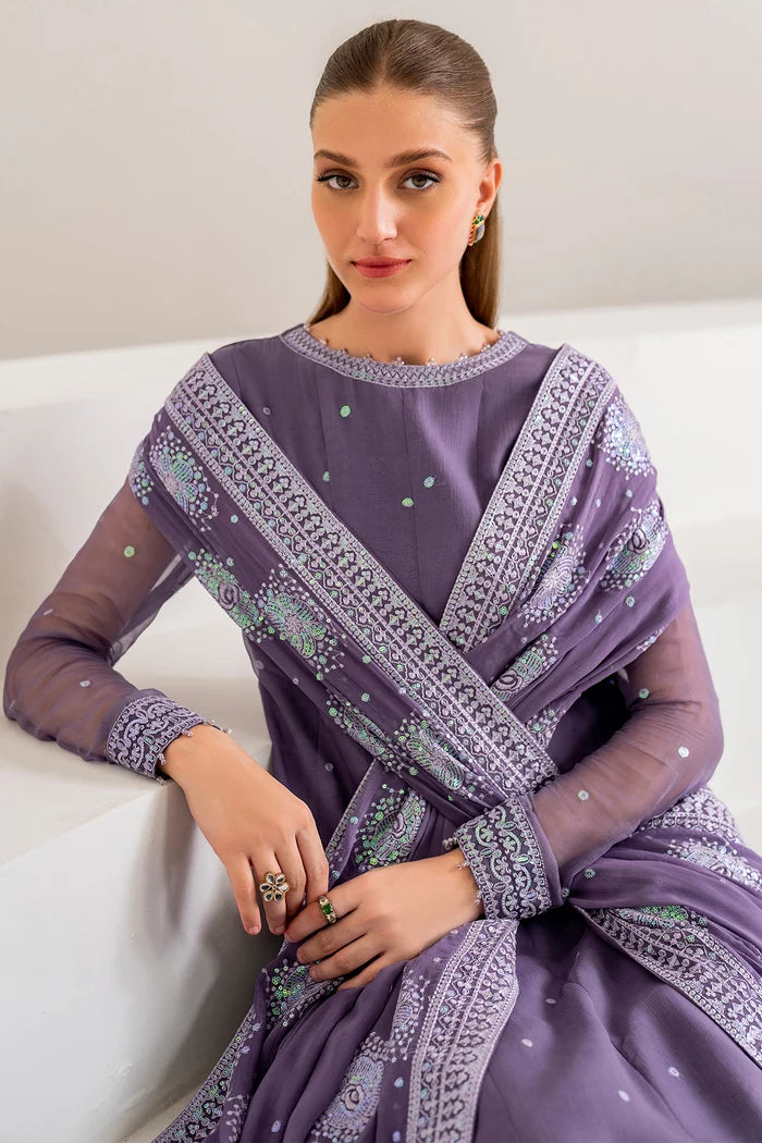 Embroidered Purple Lehanga Set - Azalea