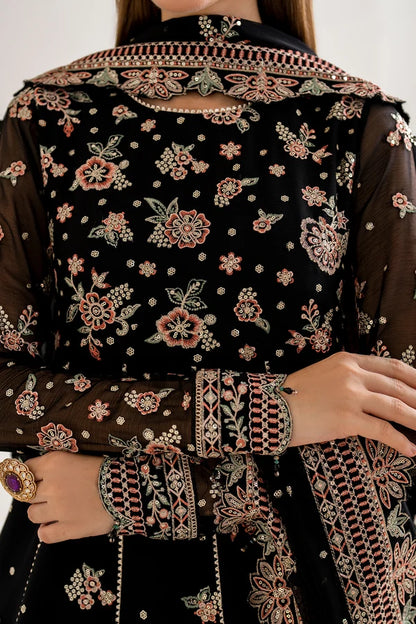 Embroidered Chiffon Anarkali & Lehenga Suit - Opaline