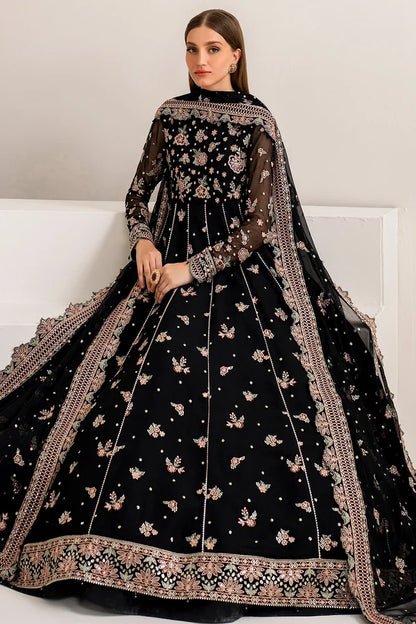Embroidered Chiffon Anarkali & Lehenga Suit - Opaline