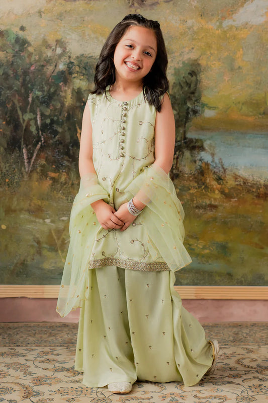 Kids Embroidered Sharara Suit