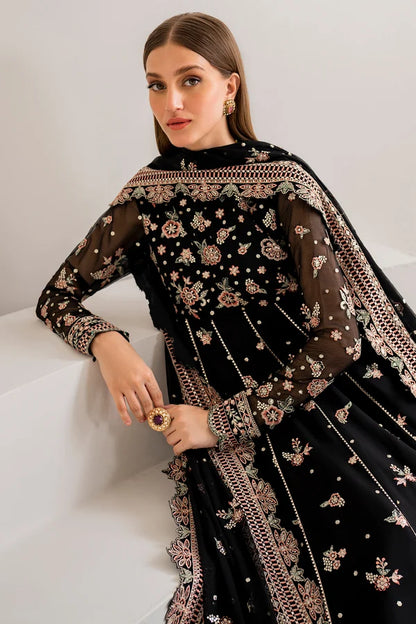 Embroidered Chiffon Anarkali & Lehenga Suit - Opaline