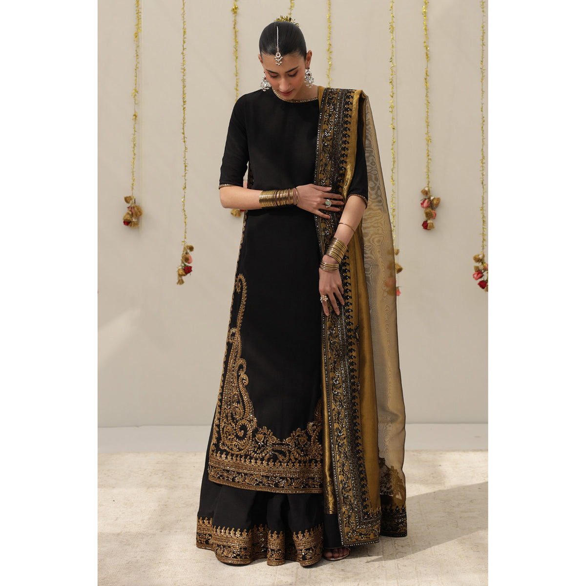 3 Piece Midnight Karandi Silk Outfit by Dyot