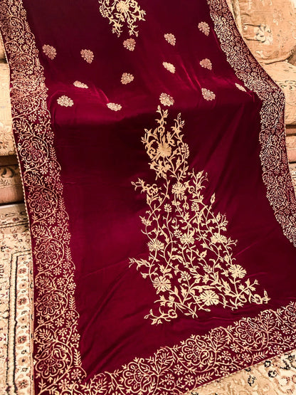 Block Printed Velvet Shawl - VT-72