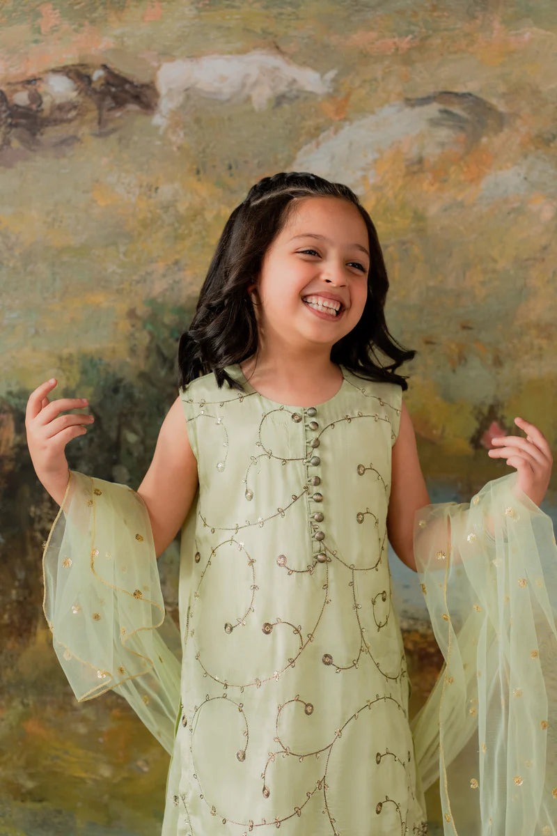 Kids Embroidered Sharara Suit