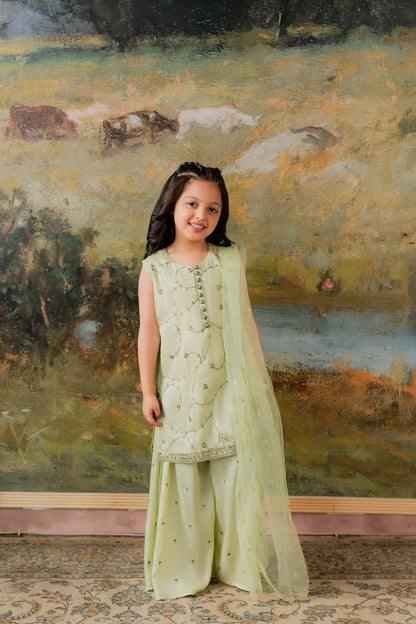 Kids Embroidered Sharara Suit