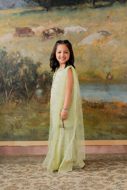 Kids Embroidered Sharara Suit