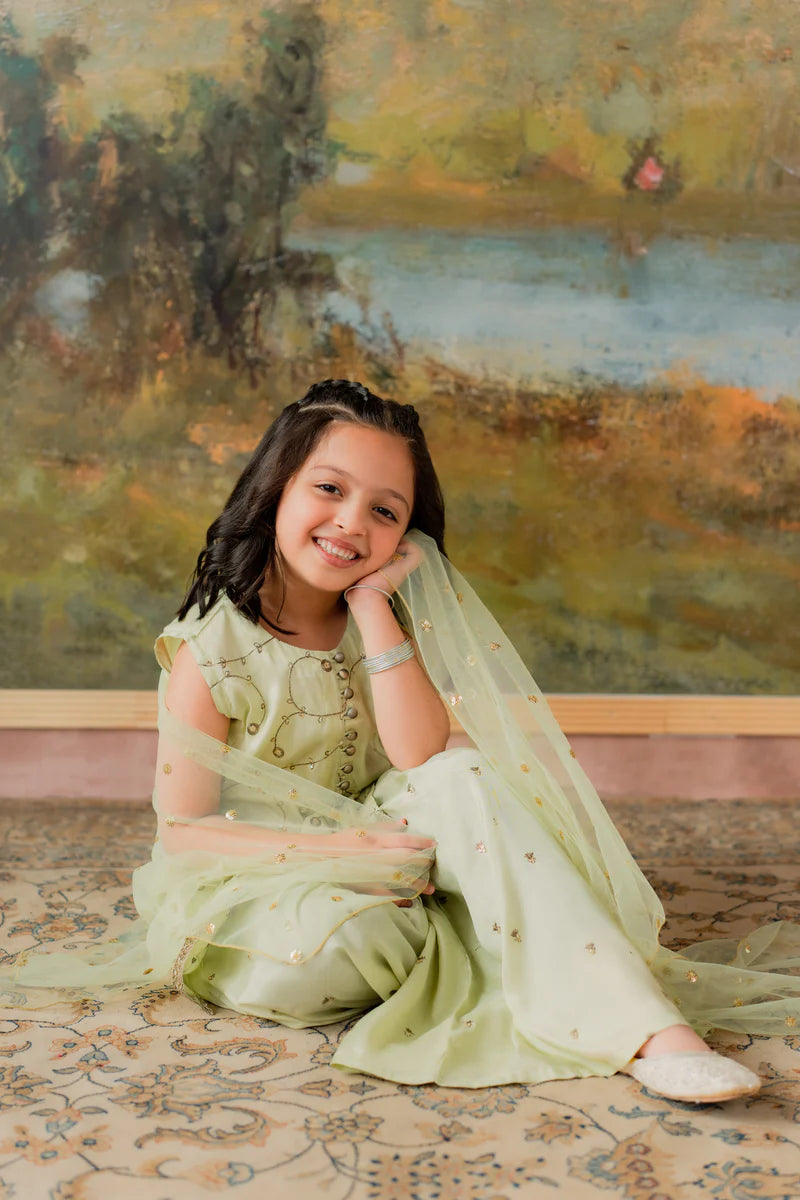 Kids Embroidered Sharara Suit