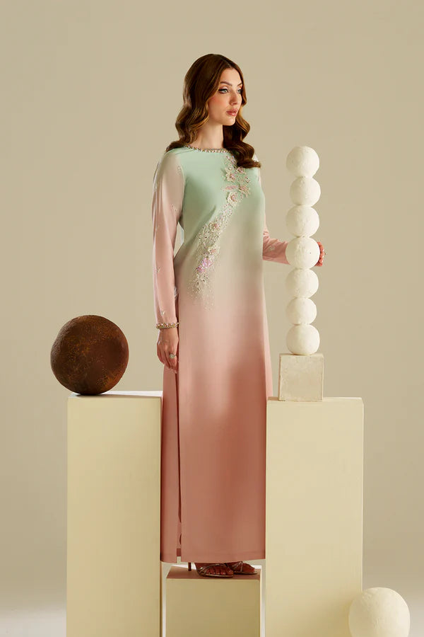 Gradient Silk Embroidered 3PC - AM-43
