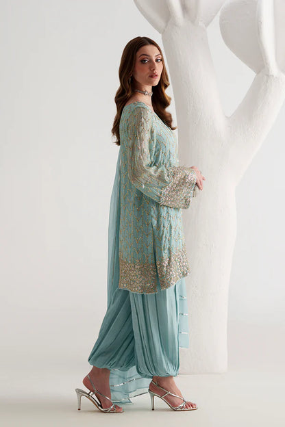 Aqua Blue Chiffon 3-Piece - AM-40