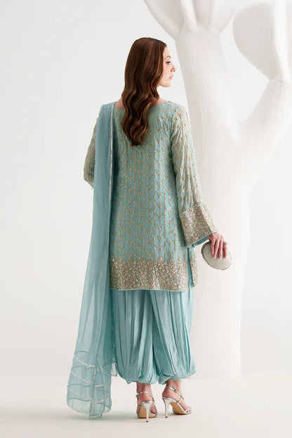 Aqua Blue Chiffon 3-Piece - AM-40
