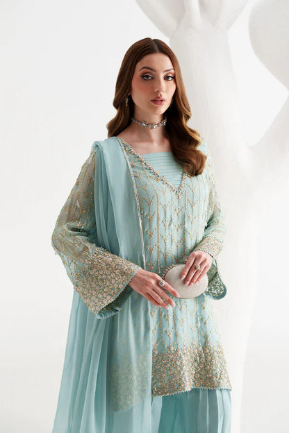 Aqua Blue Chiffon 3-Piece - AM-40