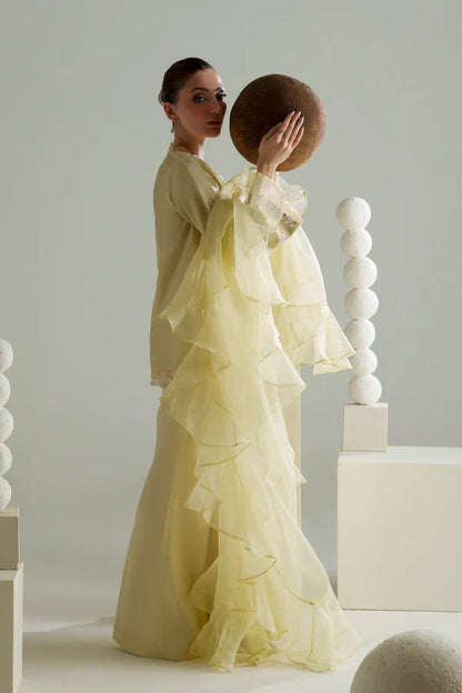 Embroidered Butter Yellow 3PC - AM-41