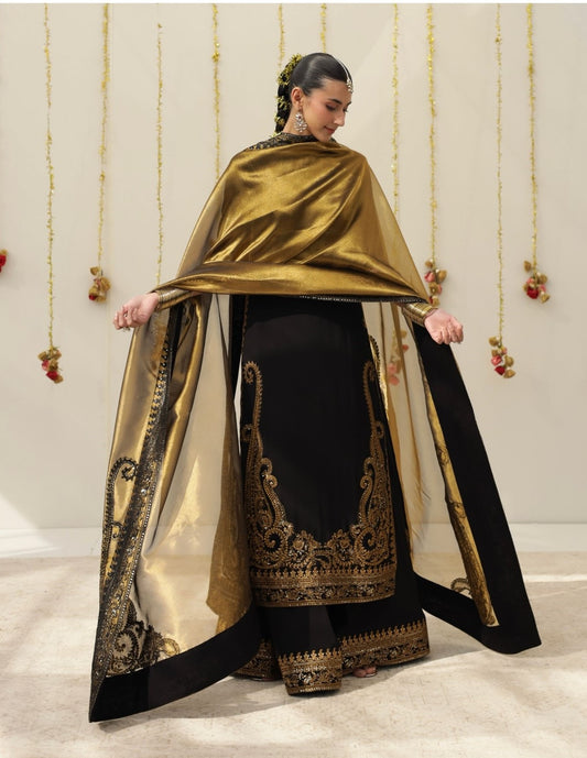 3 Piece Midnight Karandi Silk Outfit (Ready To Ship)
