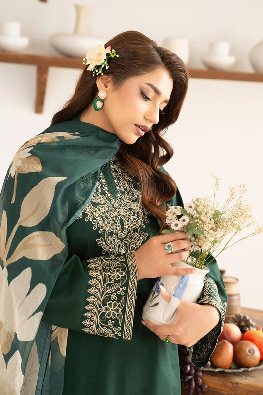 Emerald Green Embroidered Farshi Set
