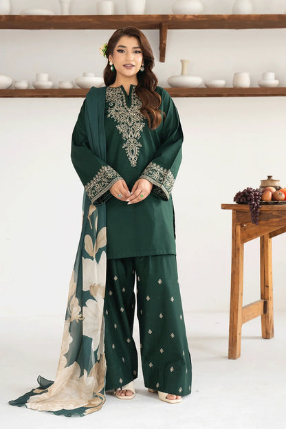 Emerald Green Embroidered Farshi Set