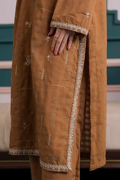 Embroidered Khaddar 3-Piece Suit – Rich Brown