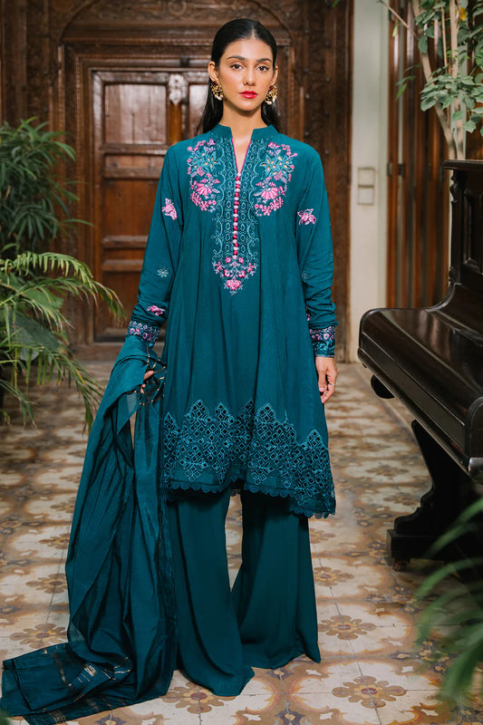 Embroidered Viscose Suit - 3PC