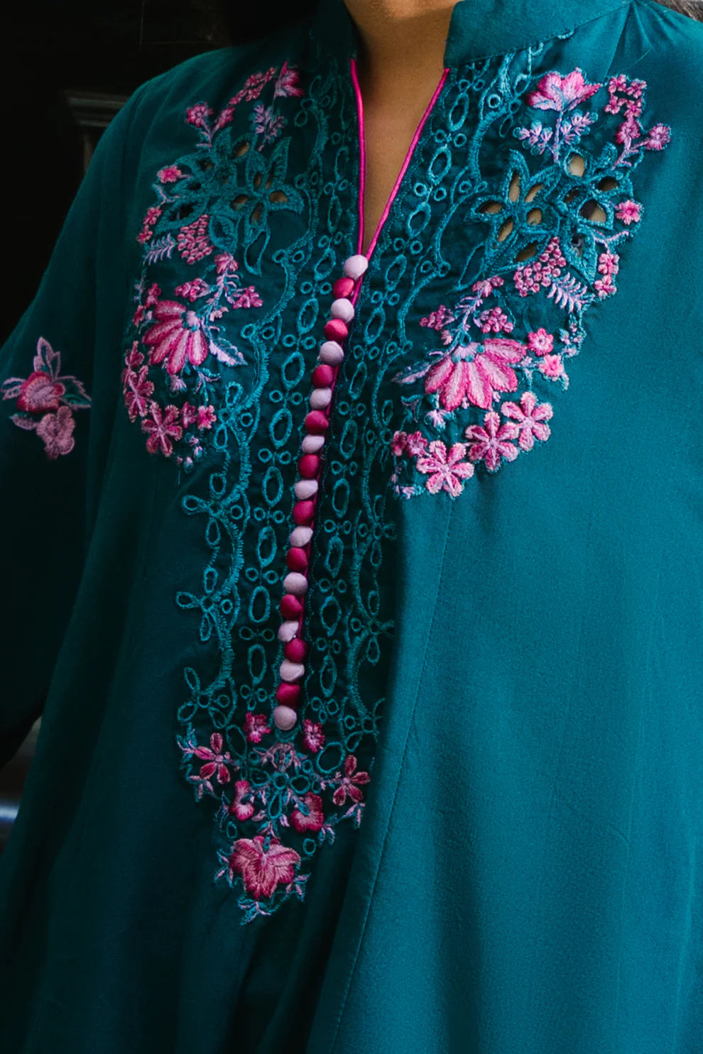 Embroidered Viscose Suit - 3PC