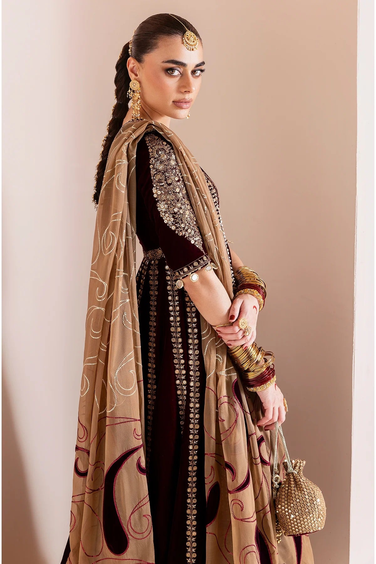 Embroidered Velvet Formal  D-12