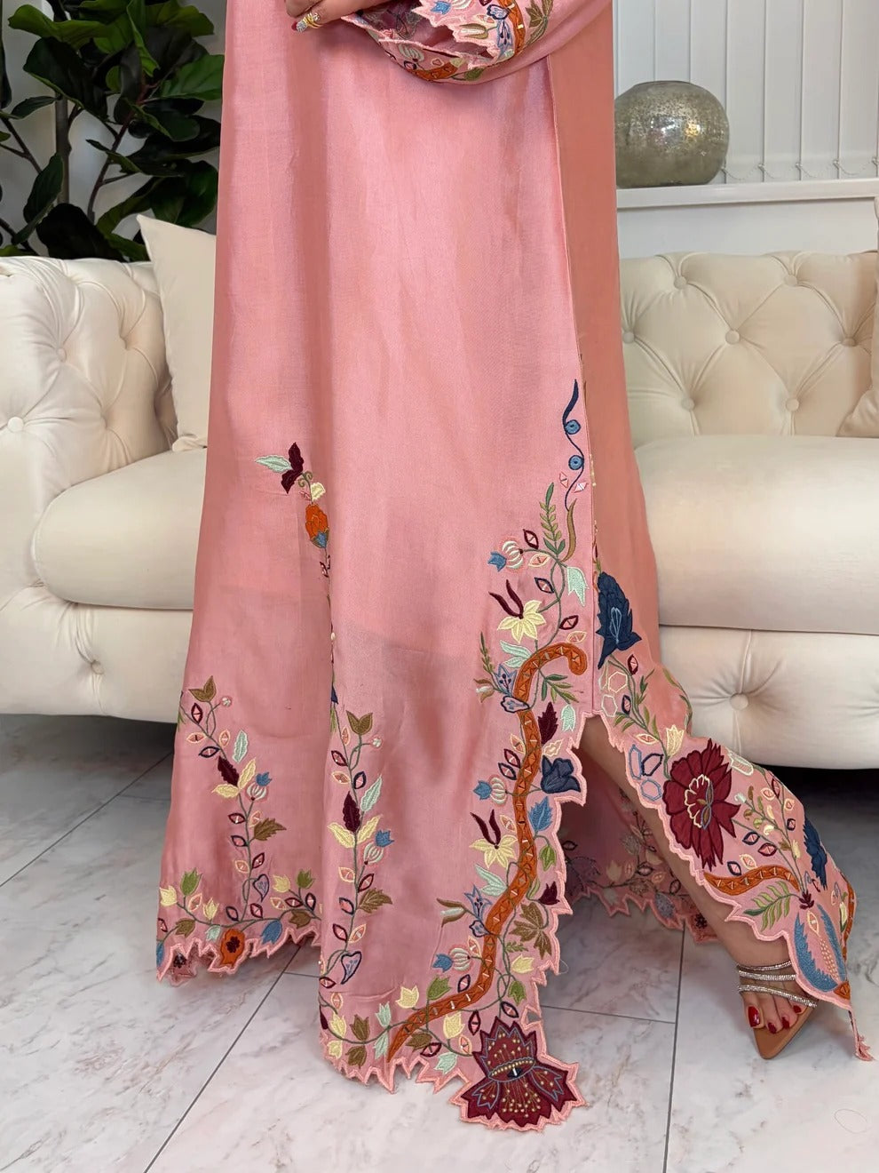 Sheesha Silk Luxury Embroidered Kaftan - Saim