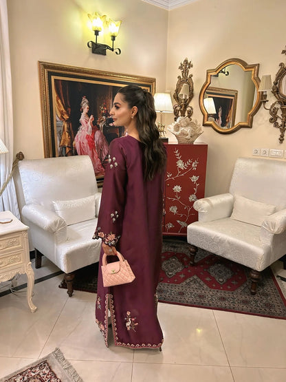 Silk Hand-Embellished Embroidered Kaftan - Reene
