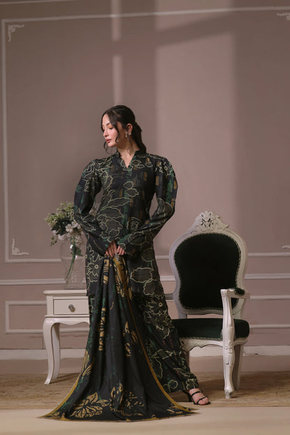 Digital Printed Dhanak Suit - 3pc
