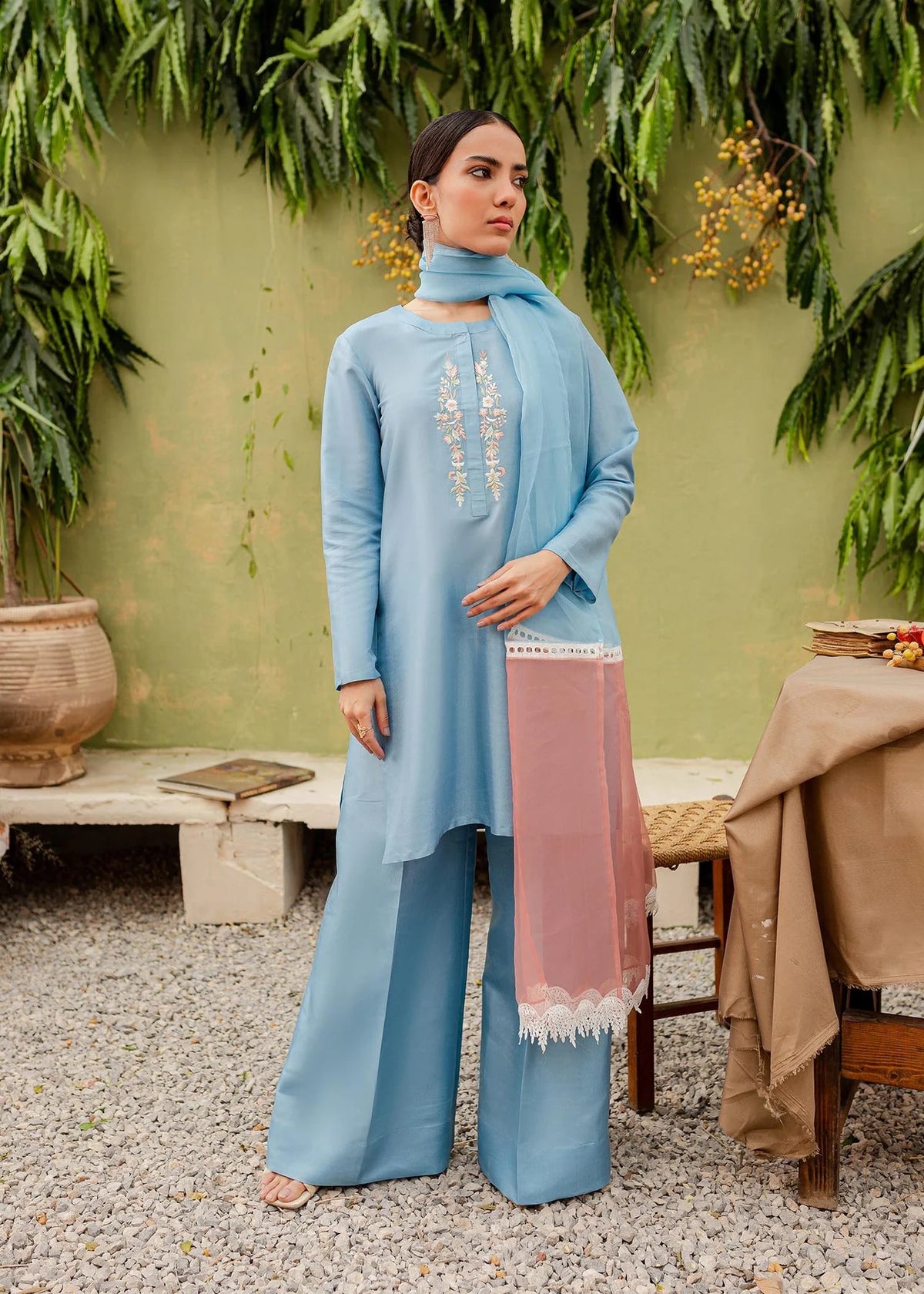 Ice Blue Silk Pret - Zora