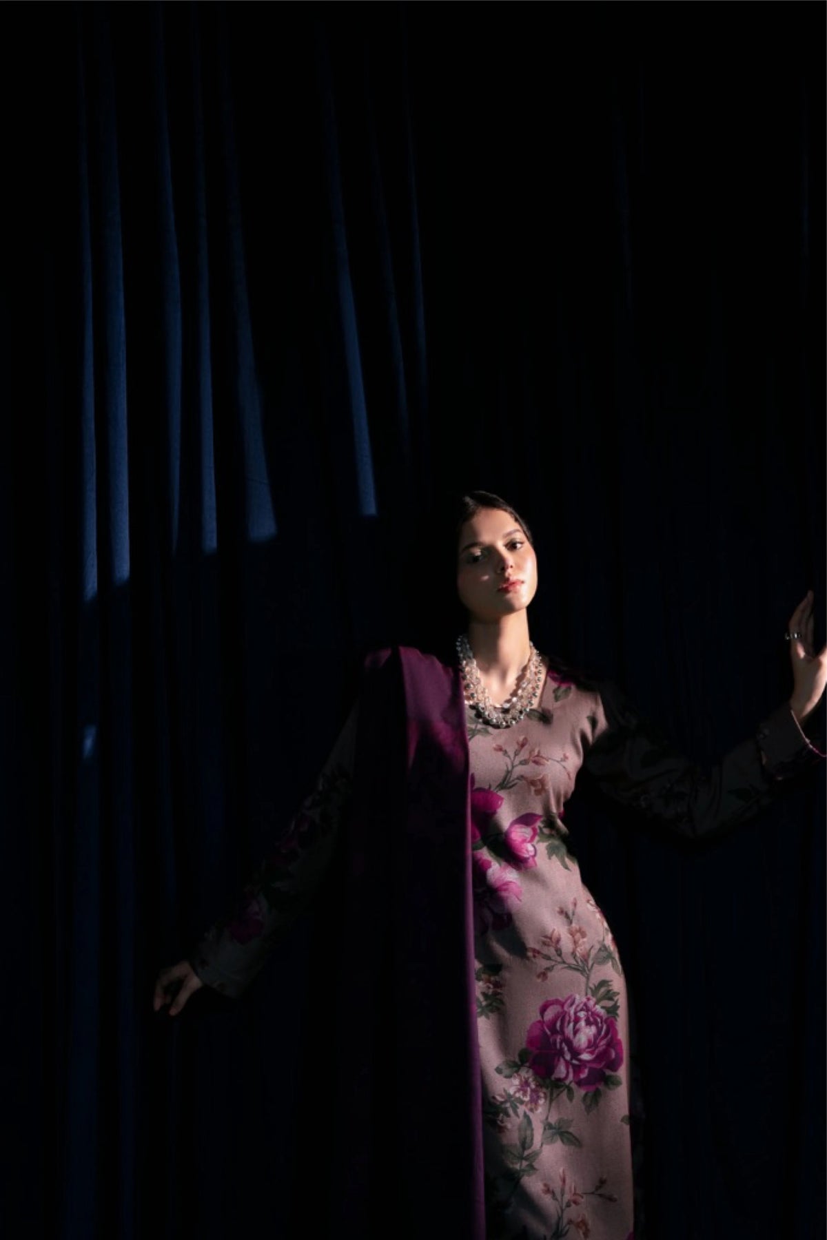 Digital Printed Dhanak Suit - Purple