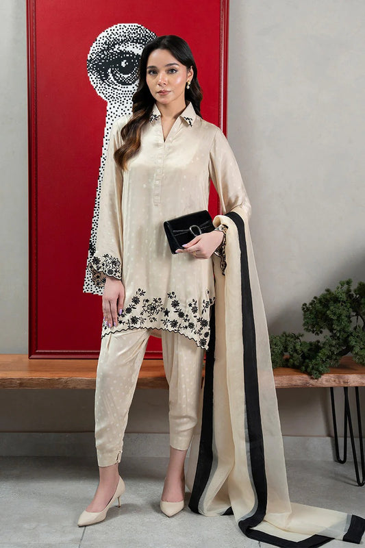 Luxury 3pc Silk Suit - Elan Pale