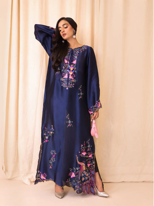 Sheesha Silk Embroidered Kaftan - Mia