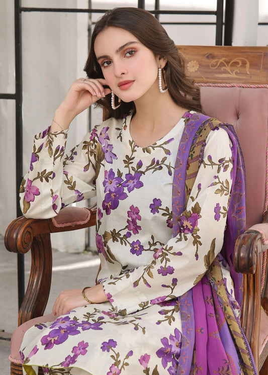 Floral Printed Lawn Suit