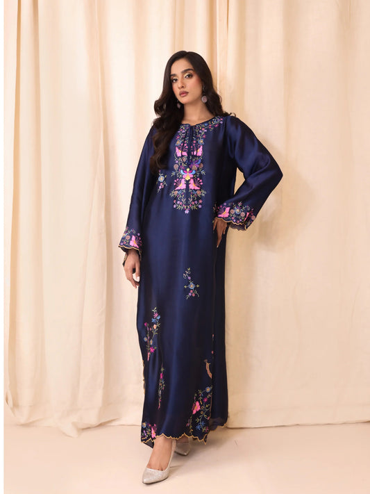 Sheesha Silk Embroidered Kaftan - Mia