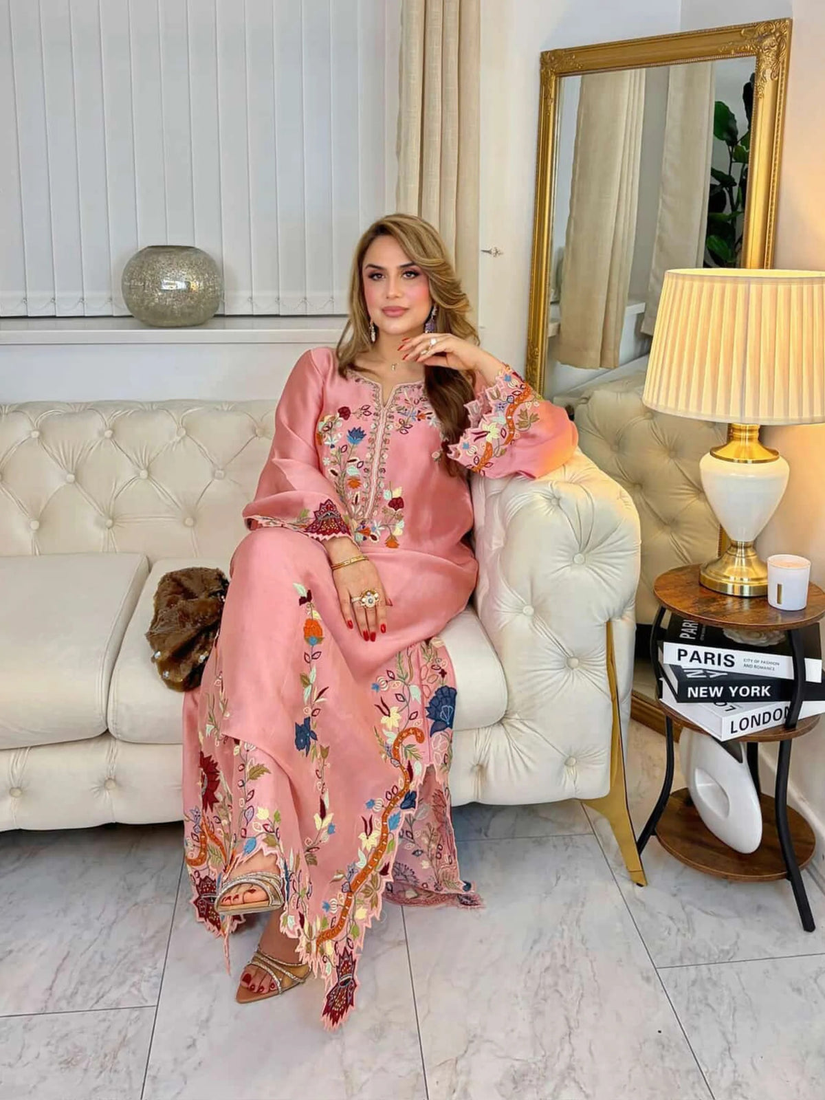Sheesha Silk Luxury Embroidered Kaftan - Saim