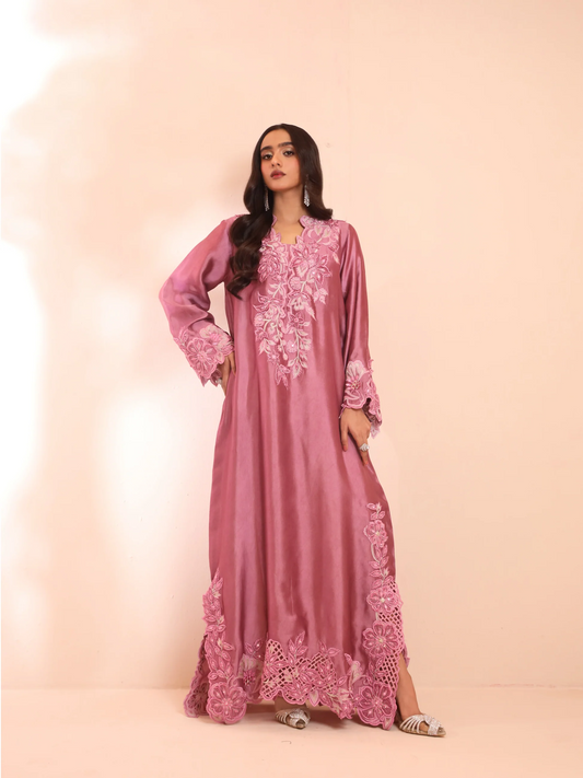 Shisha Silk Embroidered Kaftan - Ayzal