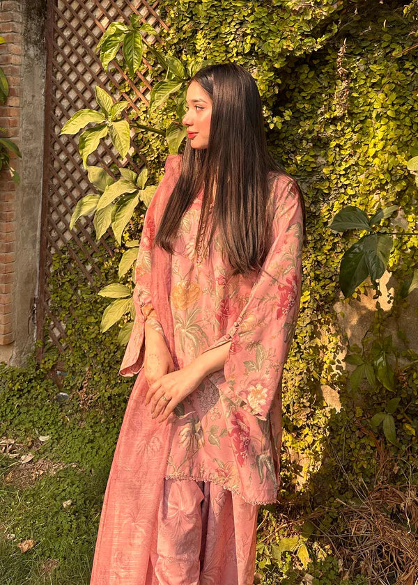 3pc Raw Silk - Rose Pink