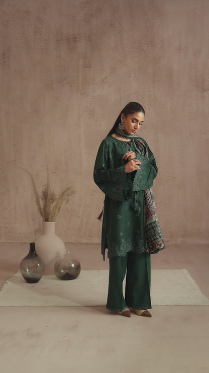 Embroidered Jacquard Lawn Suit - C2507